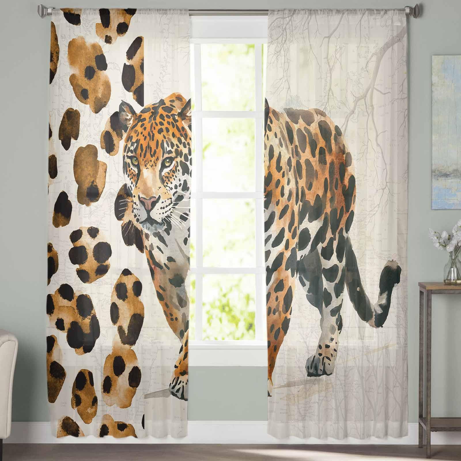 Amazon.com: Ayezobiq Sheer Curtains 96 Inch Long 2 Panels Art